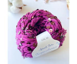 Пайетки Avanti Yarn королевские на хлопке (Сливовый) 55
