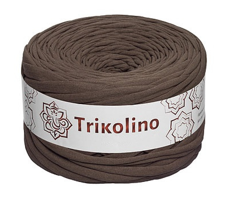 Пряжа трикотажная 7-9 мм "Trikolino" 100м. Черный шоколад
