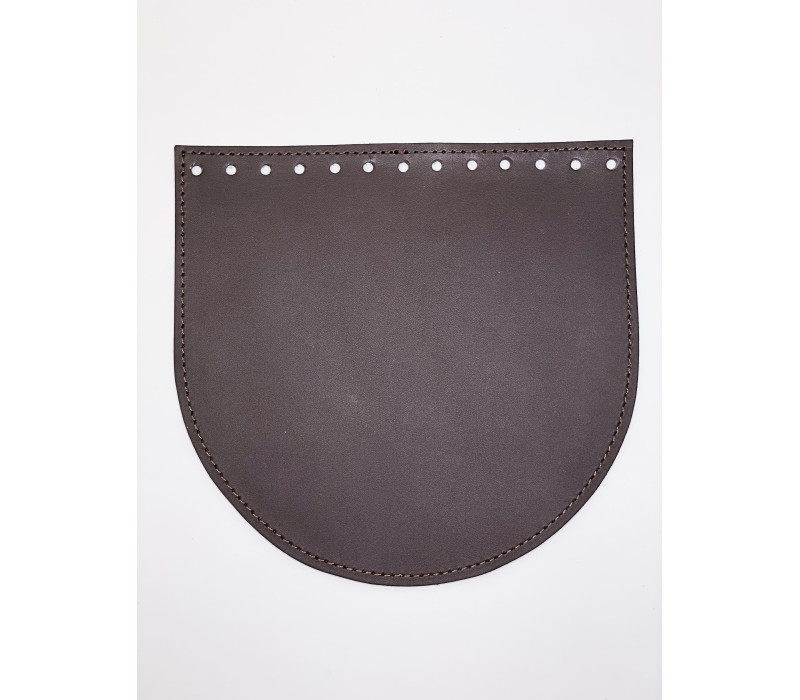 Клапан для круглої сумки Орео, шкіра, 20х19 см. Шоколад (0148-PK)