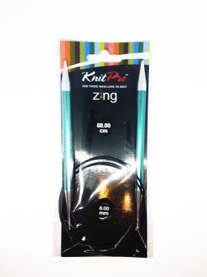 Спиці кругові 8мм 80см Zing KnitPro 47136