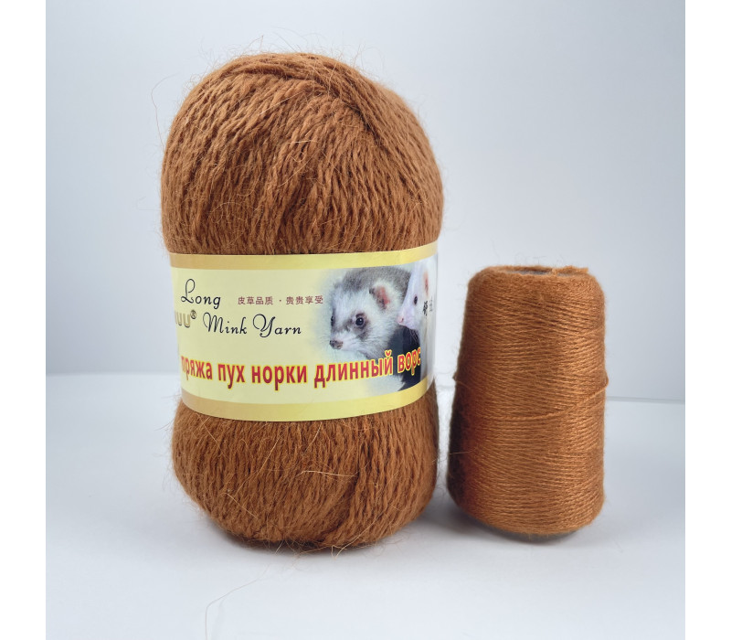 Пряжа Coomamuu (пух норки) 846 (жовта етикетка) верблюжий 