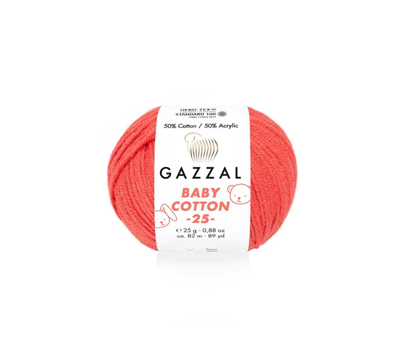 Пряжа Gazzal BabyCotton 25 цвет 3418