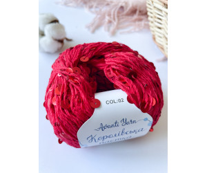 Пайетки Avanti Yarn королевские на хлопке (красные) 02