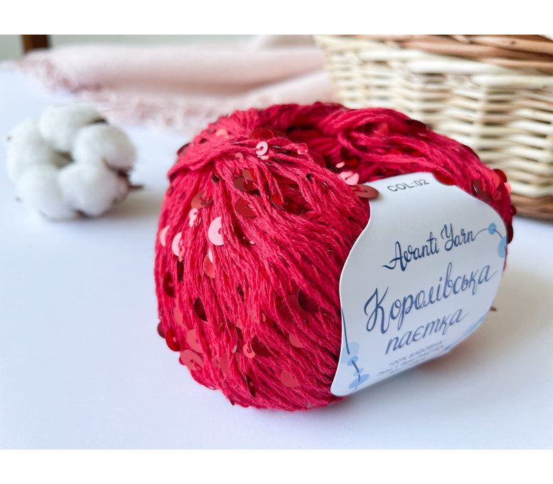 Пайетки Avanti Yarn королевские на хлопке (красные) 02 Пайетки Avanti Yarn королевские на хлопке (красные) 02