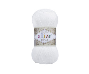 Пряжа Alize Diva 55 White