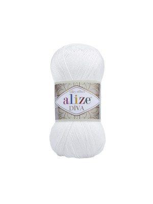 Пряжа Alize Diva 55 White