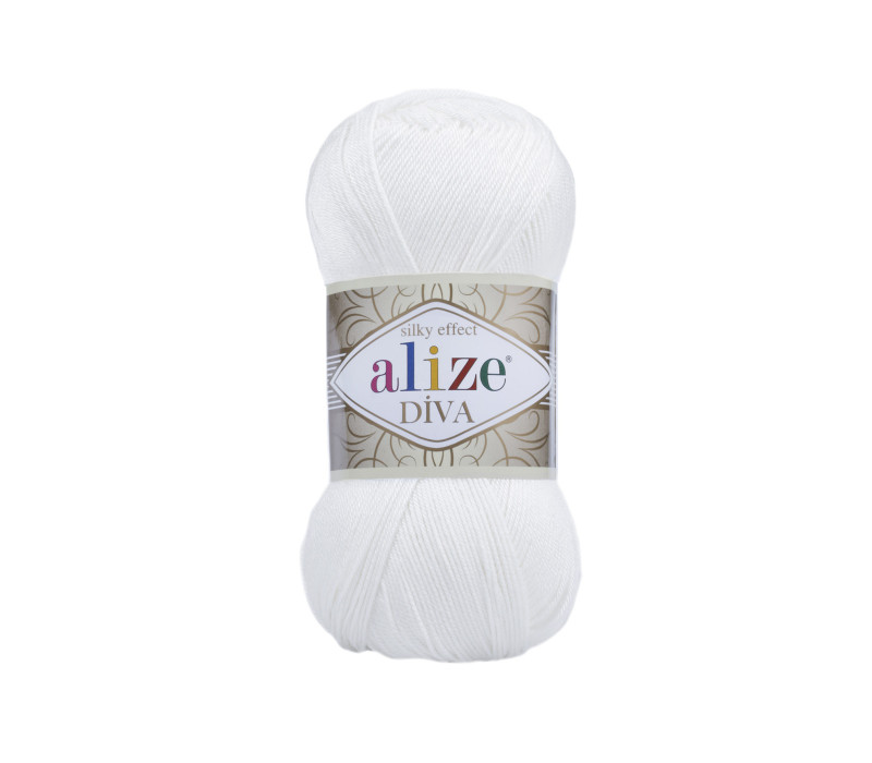 Пряжа Alize Diva 55 White Пряжа Alize Diva 55 White