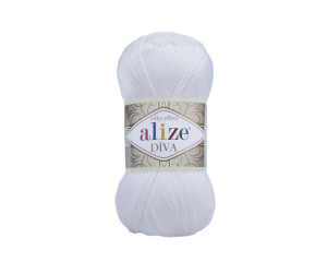Пряжа Alize Diva 55 White
