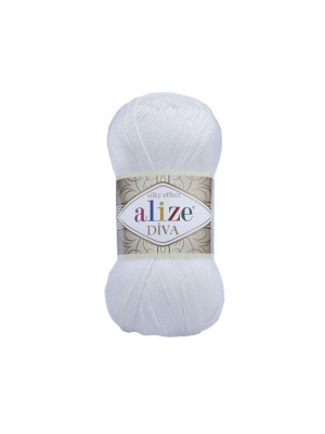 Пряжа Alize Diva 55 White