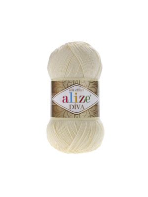 Пряжа Alize Diva 01 Cream