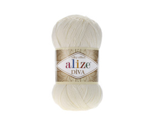 Пряжа Alize Diva 62 Light Cream