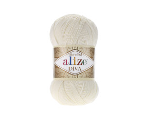 Пряжа Alize Diva 62 Light Cream