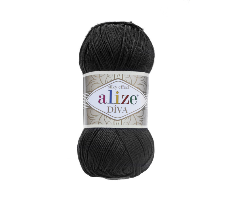 Пряжа Alize Diva 60 Black Пряжа Alize Diva 60 Black